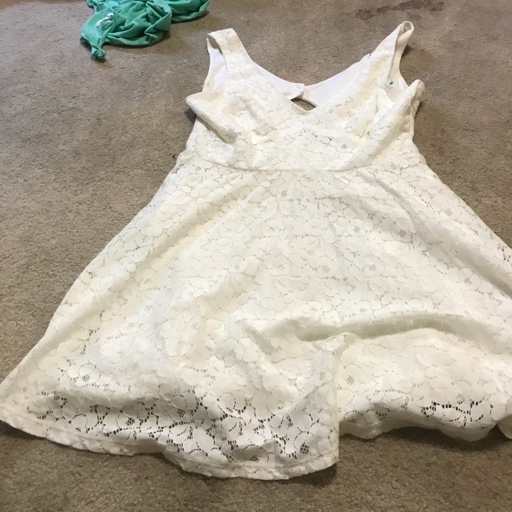 White dress with open back